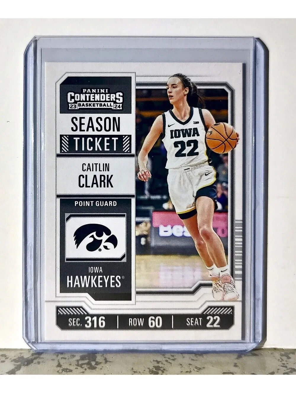 2023-24 Caitlin Clark Panini Contenders #CC3 Season Ticket Card Iowa Hawkeyes